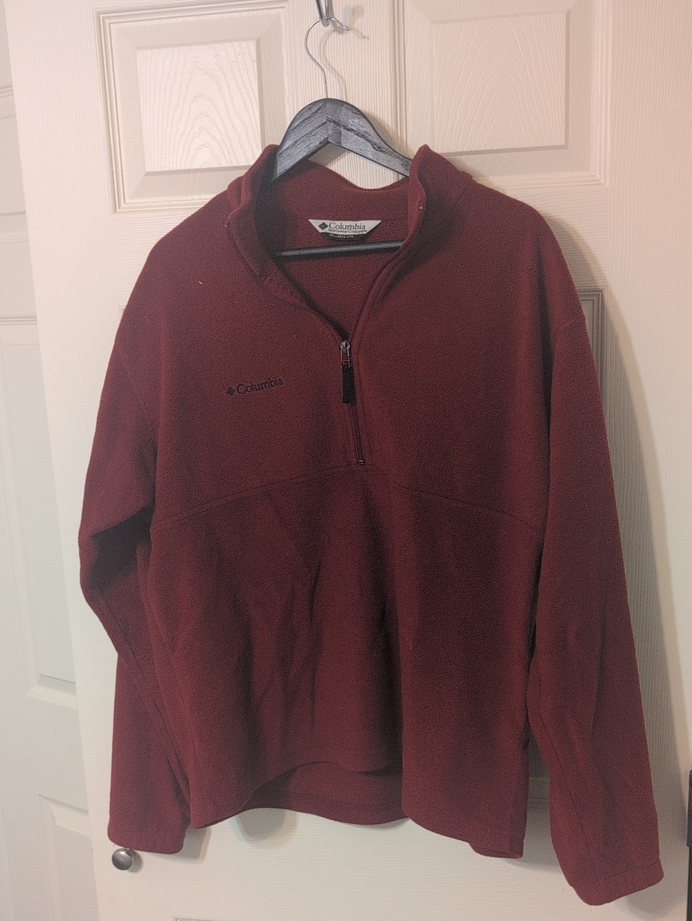 Columbia Men's Maroon Quarter-Zip Fleece Pullover
